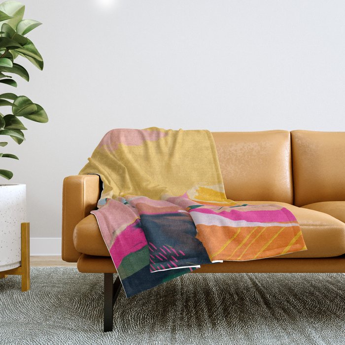abstract pink dream cloud sky Throw Blanket Gallery Image 1