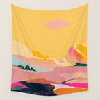 abstract pink dream cloud sky Wall Tapestry Gallery Image 4