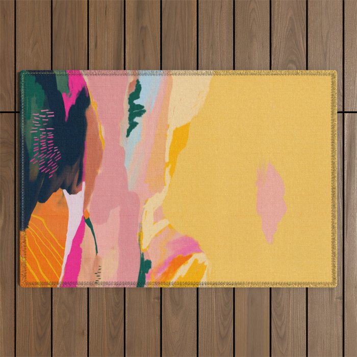 abstract pink dream cloud sky Outdoor Rug Gallery Image 1