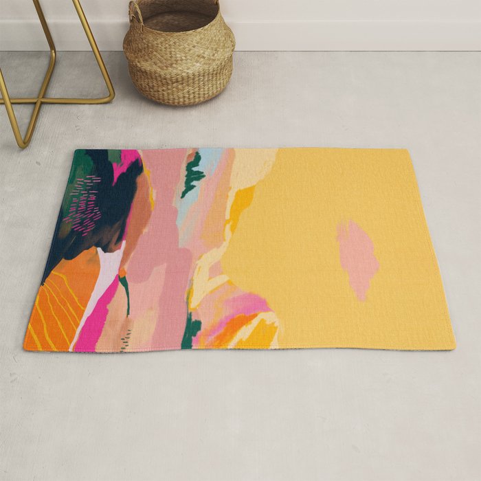 abstract pink dream cloud sky Rug Gallery Image 1