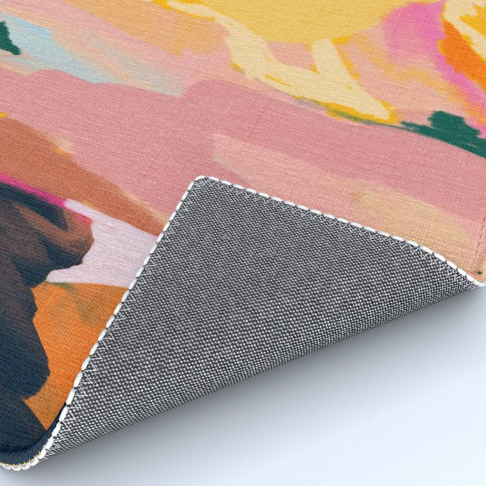 abstract pink dream cloud sky Rug Gallery Image 4
