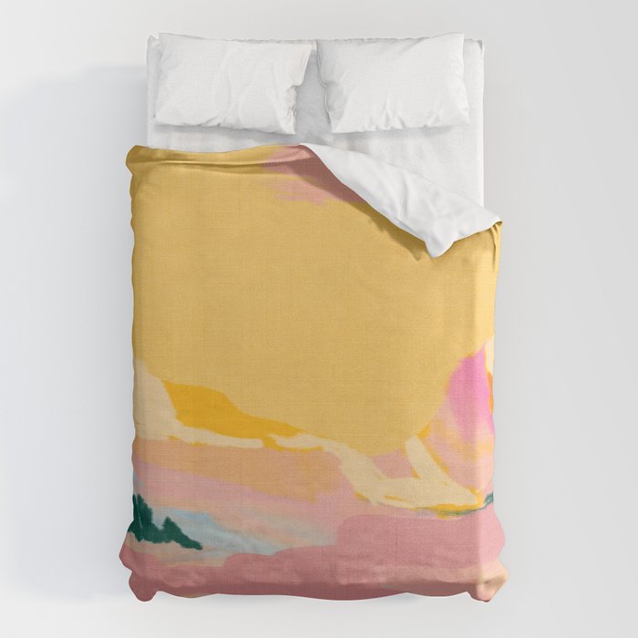 abstract pink dream cloud sky Duvet Cover Gallery Image 1