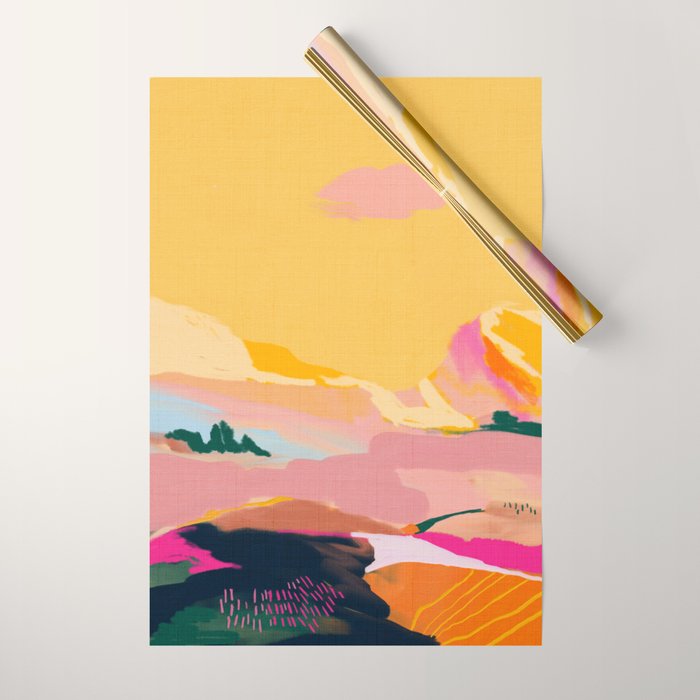abstract pink dream cloud sky Wrapping Paper Gallery Image 1