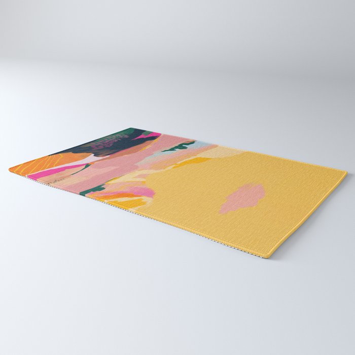 abstract pink dream cloud sky Rug Gallery Image 3