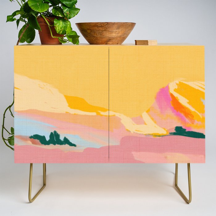 abstract pink dream cloud sky Credenza Gallery Image 1