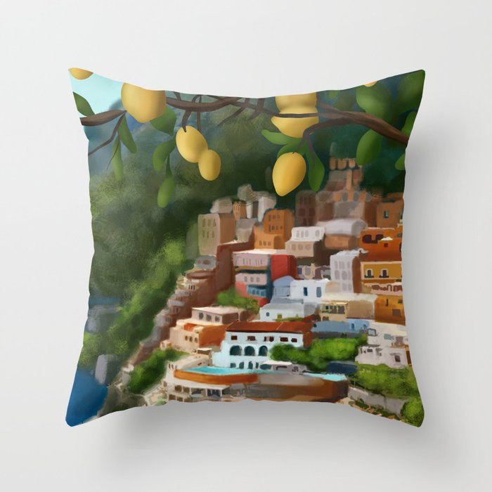 Amalfi Sunshine Grove Throw Pillow Gallery Image 1