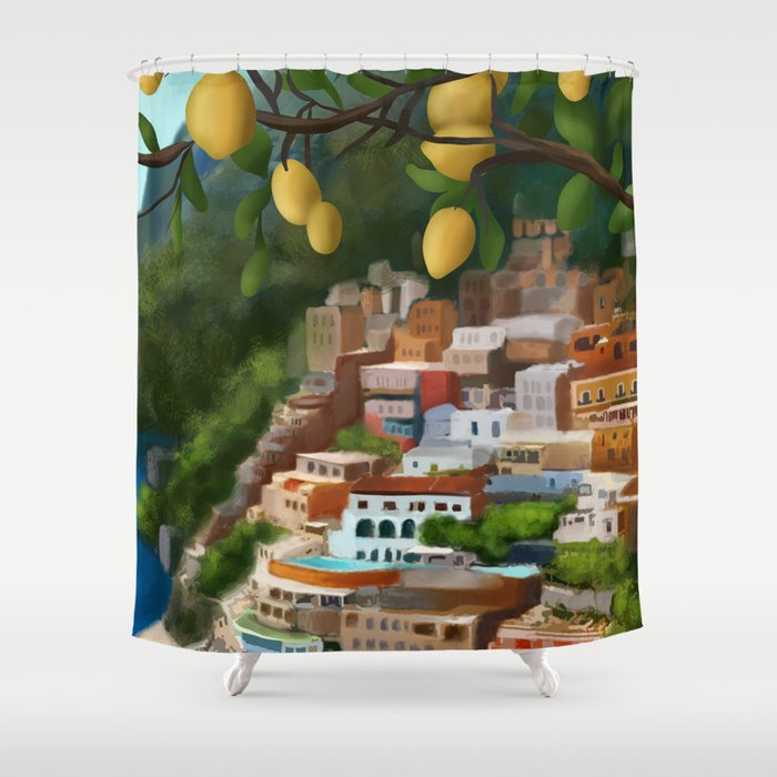 Amalfi Sunshine Grove Shower Curtain Gallery Image 1