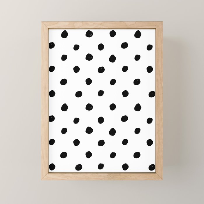 Hand Drawn Polka Dots â Black and White Ink Art Mini Art Print Gallery Image 1
