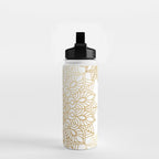 Beautiful White & Gold Mandala Pattern Water Bottle Gallery Image 2