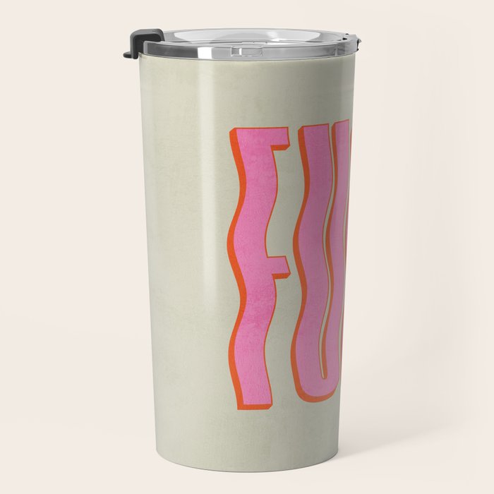 Favorite Word: Peach Wavy Edition Travel Mug Gallery Image 3