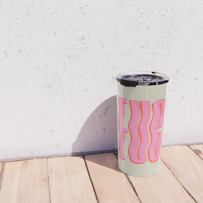 Favorite Word: Peach Wavy Edition Travel Mug Gallery Image 4