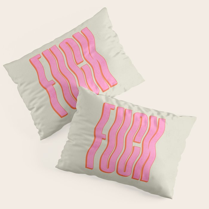 Favorite Word: Peach Wavy Edition Pillow Sham Gallery Image 3