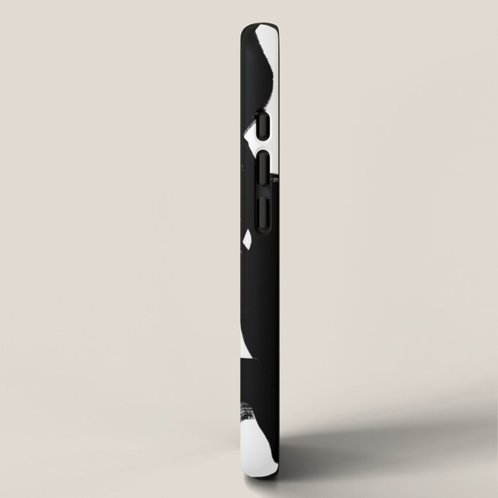 Swirl Black & White Minimalist Abstract Mid century Ink Art Dark Brush Strokes iPhone Case Gallery Image 2