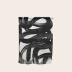 Swirl Black & White Minimalist Abstract Mid century Ink Art Dark Brush Strokes Wall Hanging Gallery Image 1