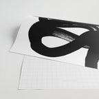 Swirl Black & White Minimalist Abstract Mid century Ink Art Dark Brush Strokes Wrapping Paper Gallery Image 2