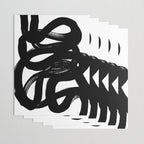 Swirl Black & White Minimalist Abstract Mid century Ink Art Dark Brush Strokes Wrapping Paper Gallery Image 3