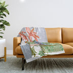 Exhausted woman in a blue dress Throw Blanket Gallery Image 1