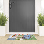 Exhausted woman in a blue dress Welcome Mat Gallery Image 3