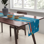 Nostalgic Winter Ski Scene Retro Holiday Pattern Table Runner Gallery Image 2