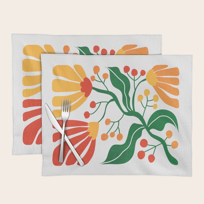 Cinnabar & Supernova: Les Fleurs | Flower Market 03 Placemat Gallery Image 1