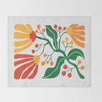 Cinnabar & Supernova: Les Fleurs | Flower Market 03 Throw Blanket Gallery Image 2
