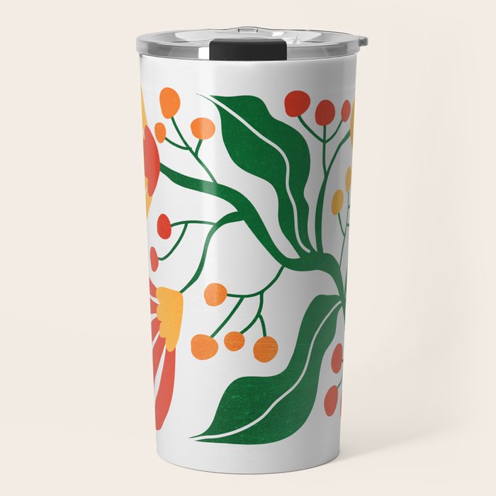 Cinnabar & Supernova: Les Fleurs | Flower Market 03 Travel Mug Gallery Image 1