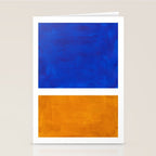 Phthalo Blue Yellow Ochre Mid Century Modern Abstract Minimalist Rothko Color Field Squares Stationery Card Gallery Image 2