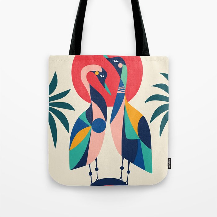 Modern Rainbow Gooses Tote Bag Gallery Image 1
