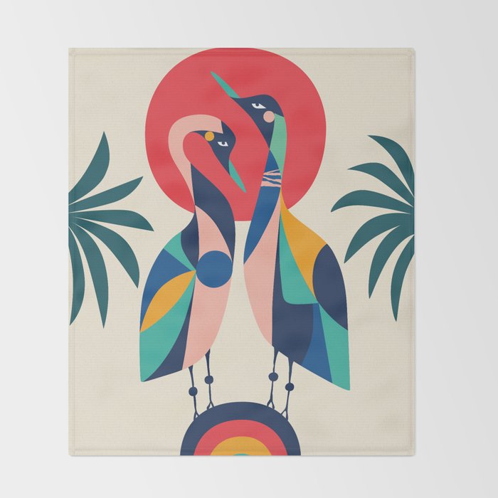 Modern Rainbow Gooses Throw Blanket Gallery Image 2