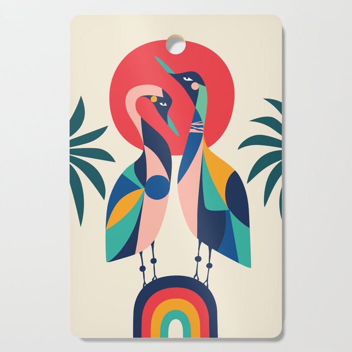 Modern Rainbow Gooses Cutting Board Gallery Image 1