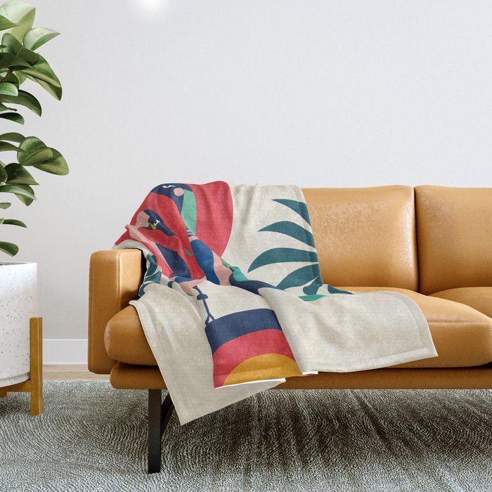 Modern Rainbow Gooses Throw Blanket Gallery Image 1