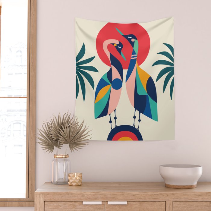 Modern Rainbow Gooses Wall Tapestry Gallery Image 2
