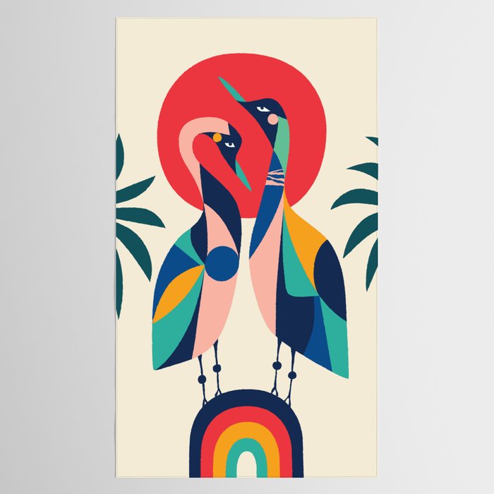 Modern Rainbow Gooses Tablecloth Gallery Image 2
