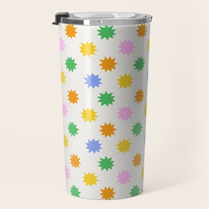 Colorful star shpe cartoon pattern Travel Mug Gallery Image 3