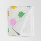 Colorful star shpe cartoon pattern Throw Blanket Gallery Image 3