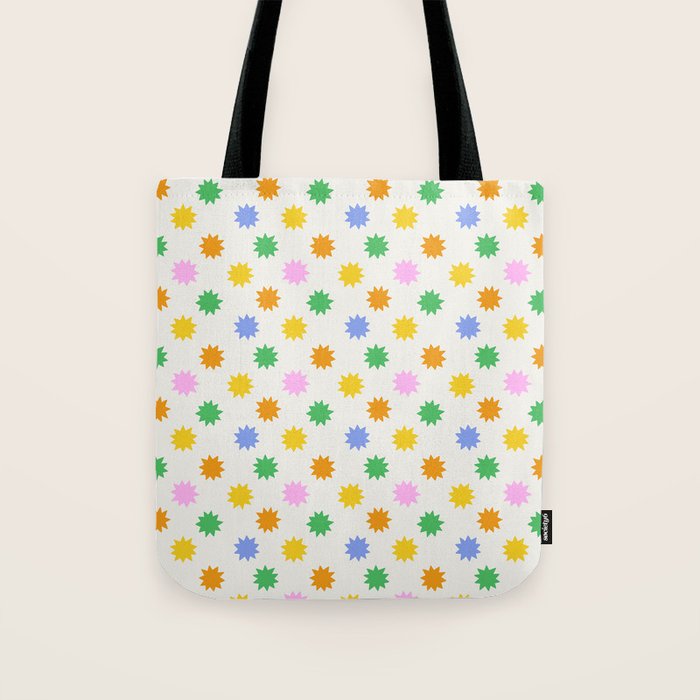 Colorful star shpe cartoon pattern Tote Bag Gallery Image 1