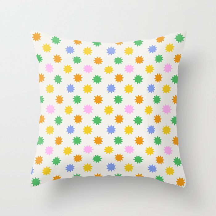 Colorful star shpe cartoon pattern Throw Pillow Gallery Image 6