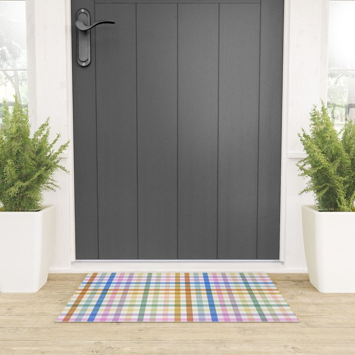 Rainbow Check Bliss Welcome Mat Gallery Image 3