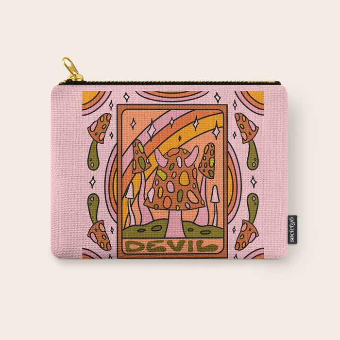 15. Devil Tarot Mushroom Carry All Pouch Gallery Image 1