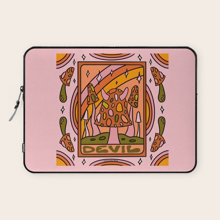 15. Devil Tarot Mushroom Laptop Sleeve Gallery Image 1