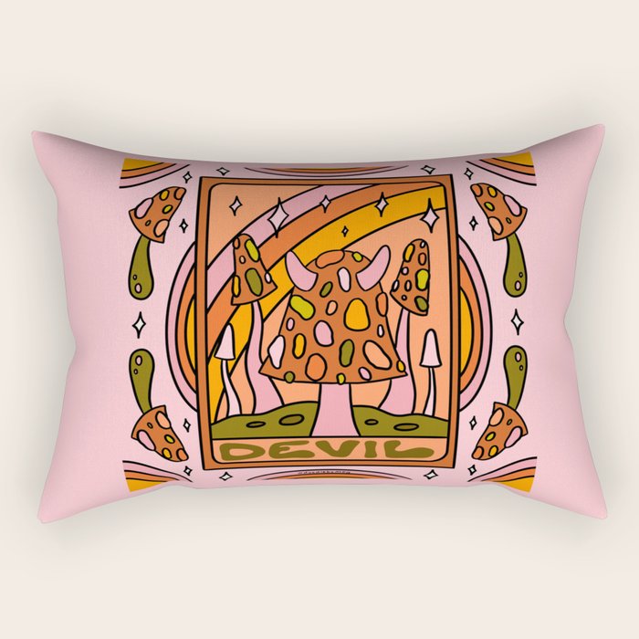 15. Devil Tarot Mushroom Rectangular Pillow Gallery Image 2