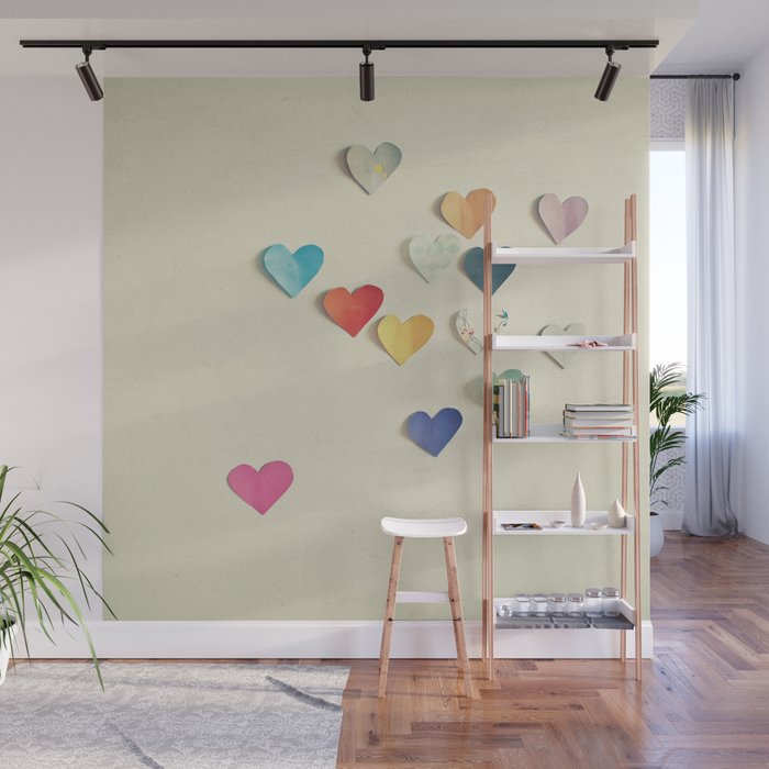 Paper Hearts Wall Mural Gallery Image 1