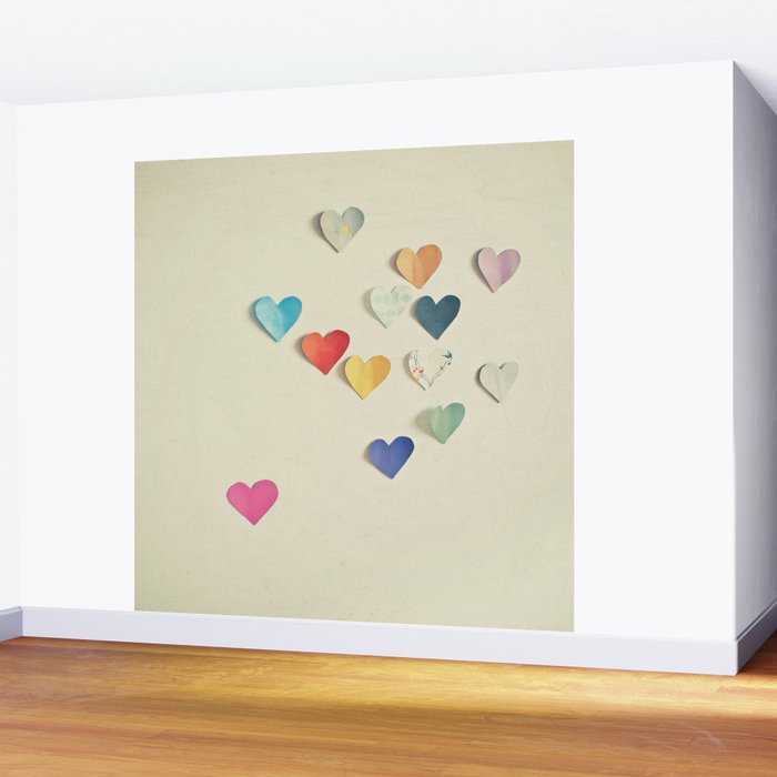 Paper Hearts Wall Mural Gallery Image 2