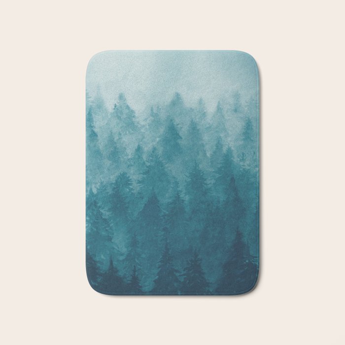 Misty Pine Forest Bath Mat Gallery Image 1