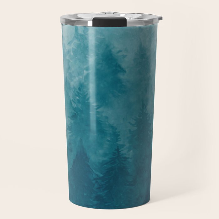 Misty Pine Forest Travel Mug Gallery Image 1