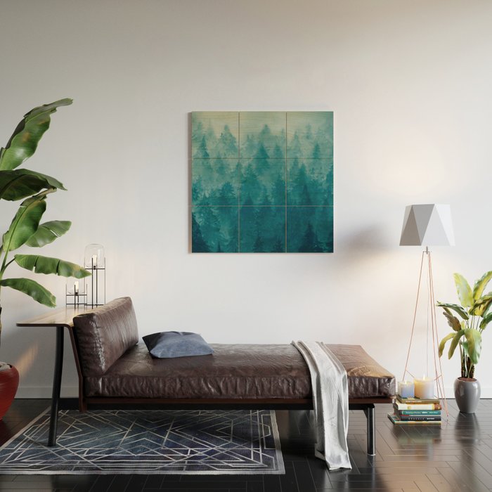 Misty Pine Forest Wood Wall Art Gallery Image 2