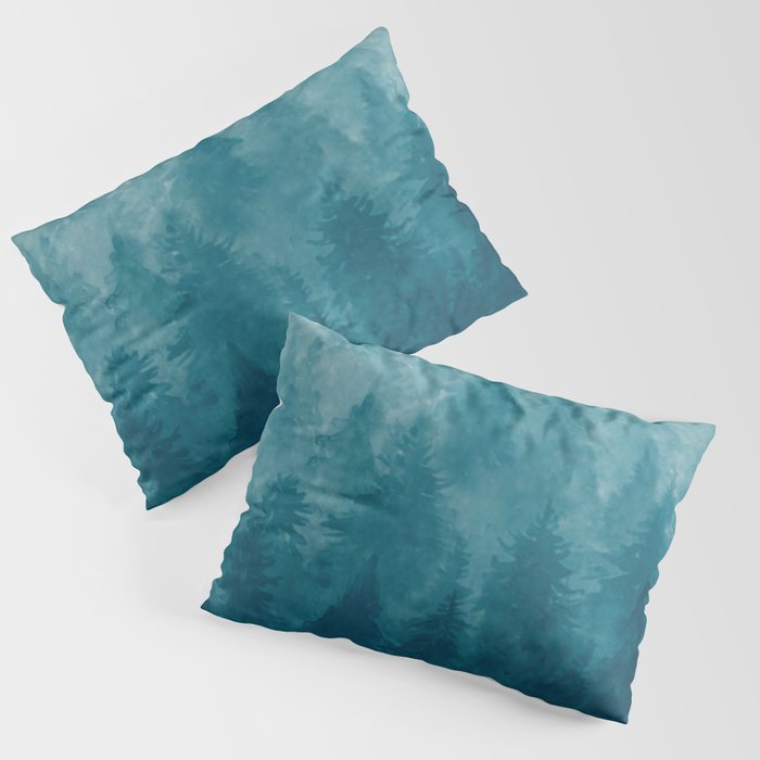 Misty Pine Forest Pillow Sham Gallery Image 1