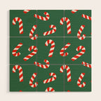 Candy Canes - Green Wood Wall Art Gallery Image 1