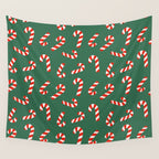 Candy Canes - Green Wall Tapestry Gallery Image 4