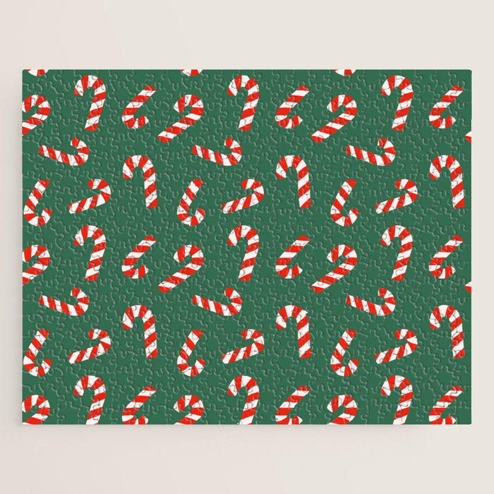 Candy Canes - Green Jigsaw Puzzle Gallery Image 1